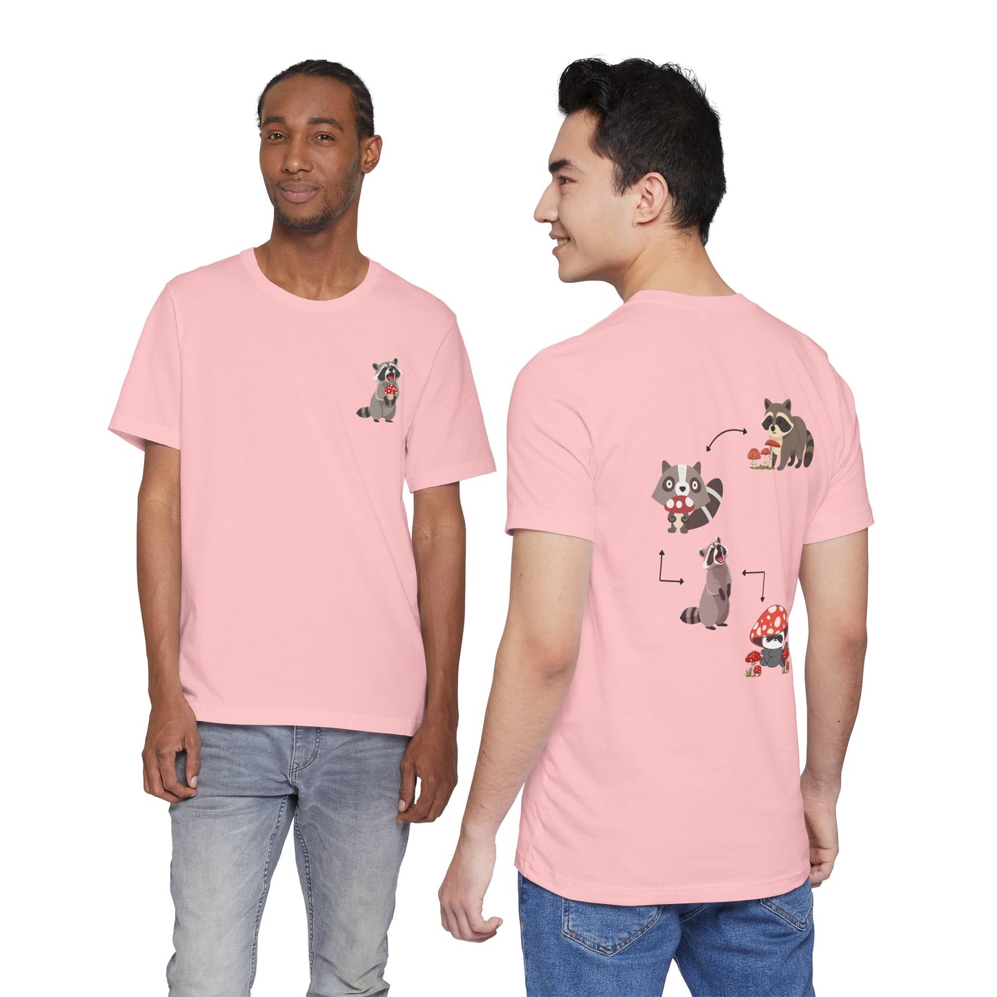 Raccoon Mushroom Psychedelic Animal Graphic Tee