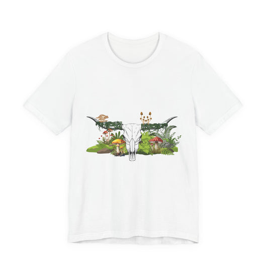 Longhorn Skull Mushroom Western Psychedelic Tee