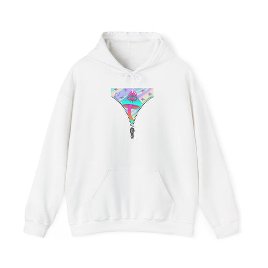 Surreal Zipper Mushroom Psychedelic Hooded Sweatshirt