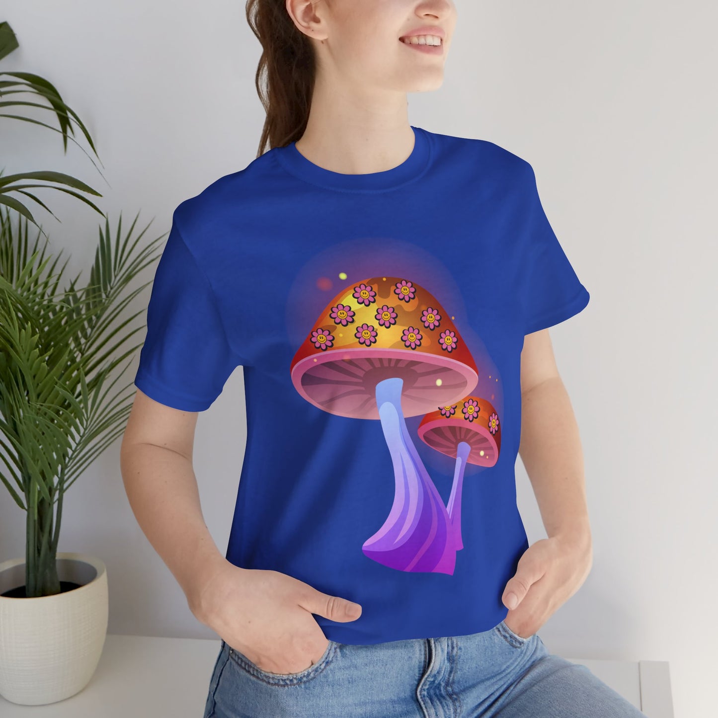 Smiley Mushroom Psychedelic Graphic Tee