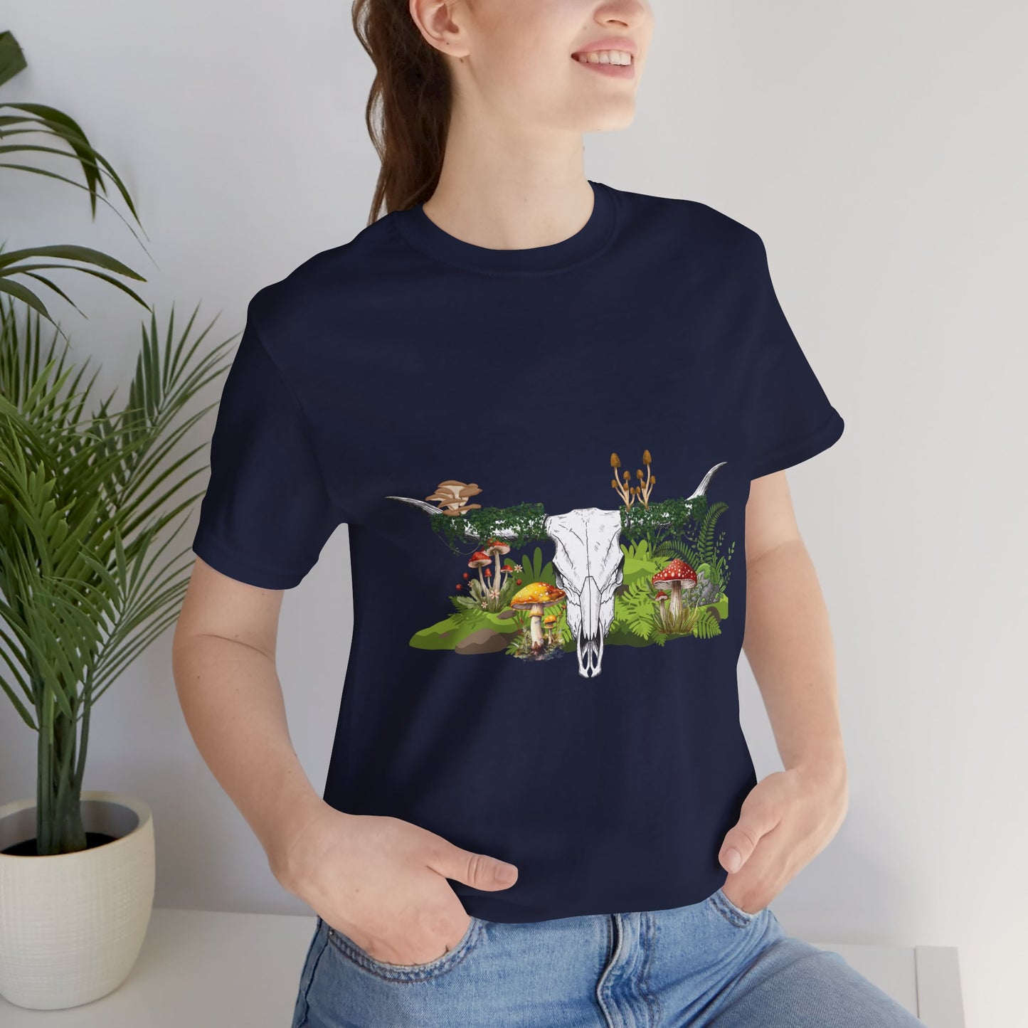 Longhorn Skull Mushroom Western Psychedelic Tee