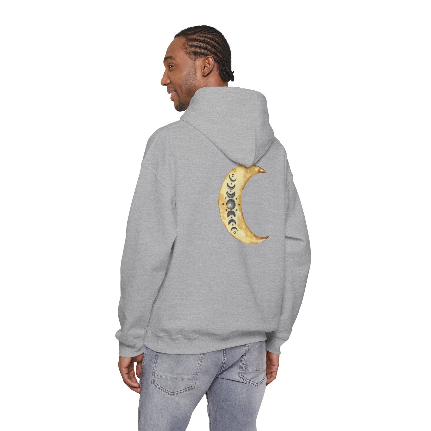 Moon Phases Spiritual Graphic Hooded Sweatshirt