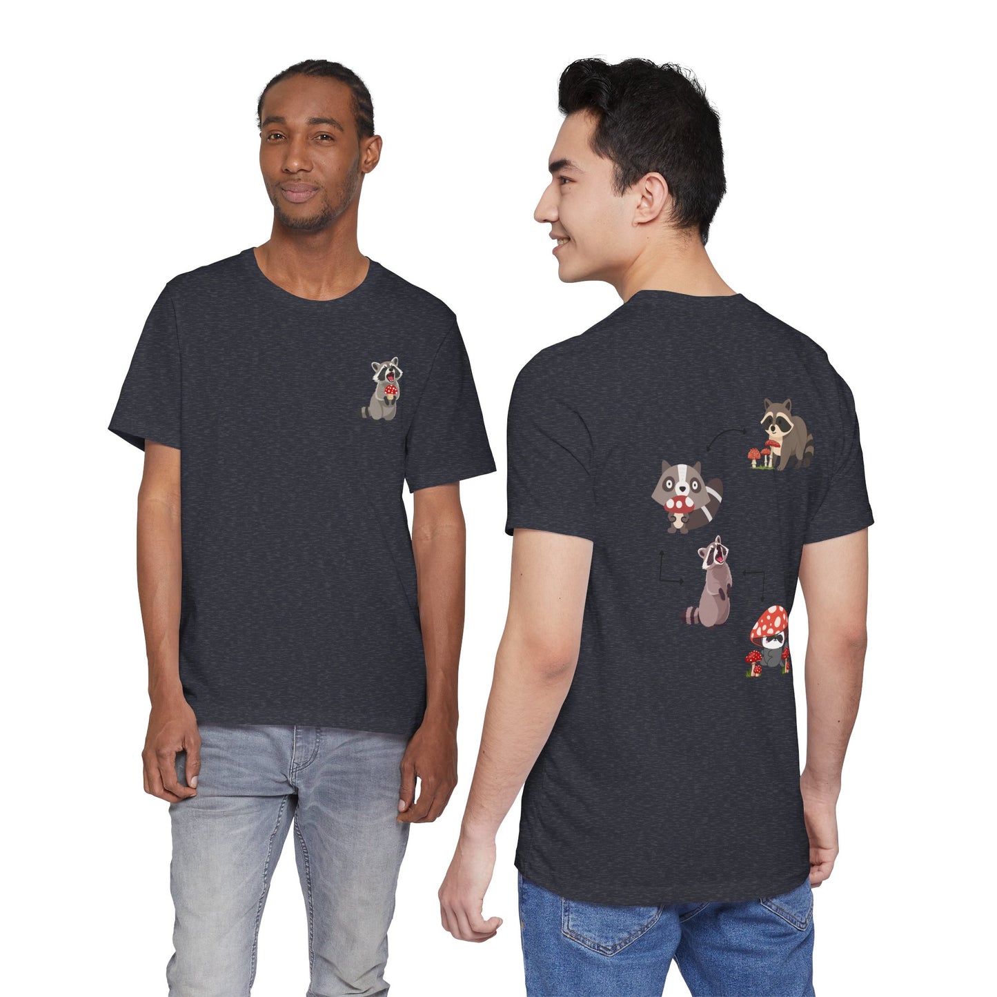 Raccoon Mushroom Psychedelic Animal Graphic Tee