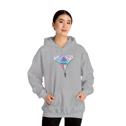 Surreal Zipper Mushroom Psychedelic Hooded Sweatshirt