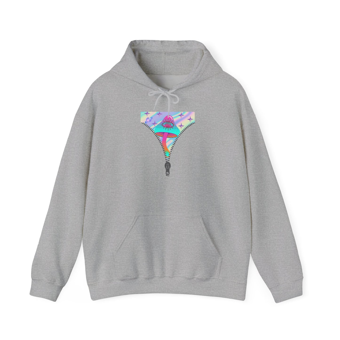 Surreal Zipper Mushroom Psychedelic Hooded Sweatshirt