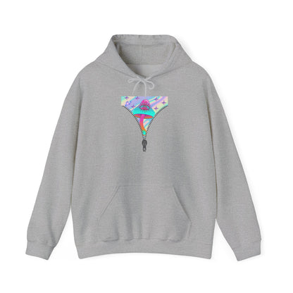 Surreal Zipper Mushroom Psychedelic Hooded Sweatshirt