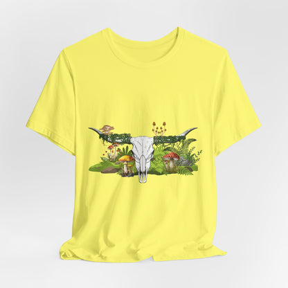 Longhorn Skull Mushroom Western Psychedelic Tee