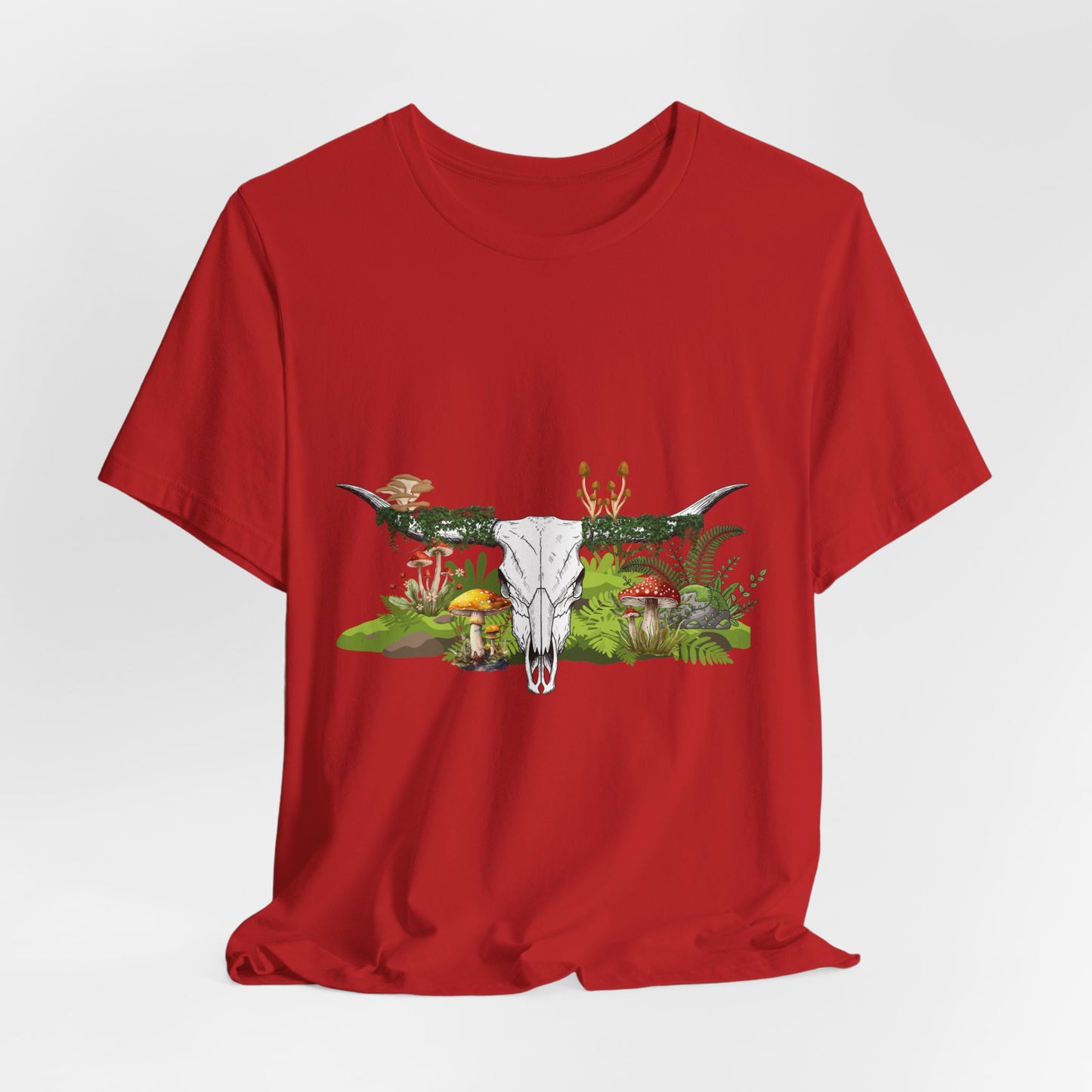 Longhorn Skull Mushroom Western Psychedelic Tee
