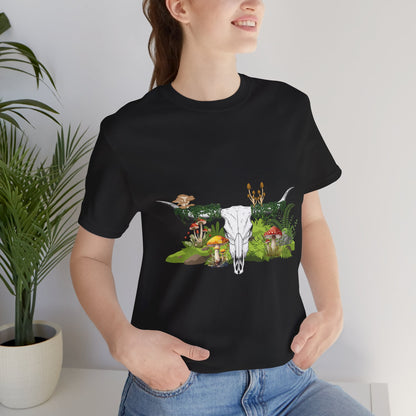 Longhorn Skull Mushroom Western Psychedelic Tee