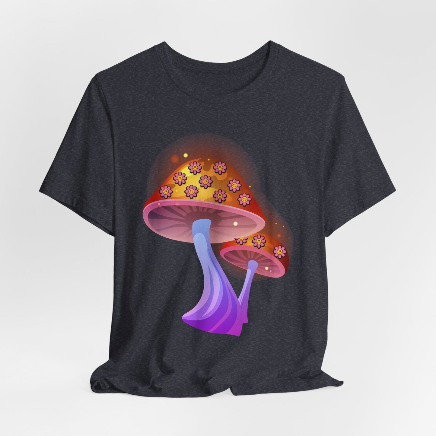 Smiley Mushroom Psychedelic Graphic Tee