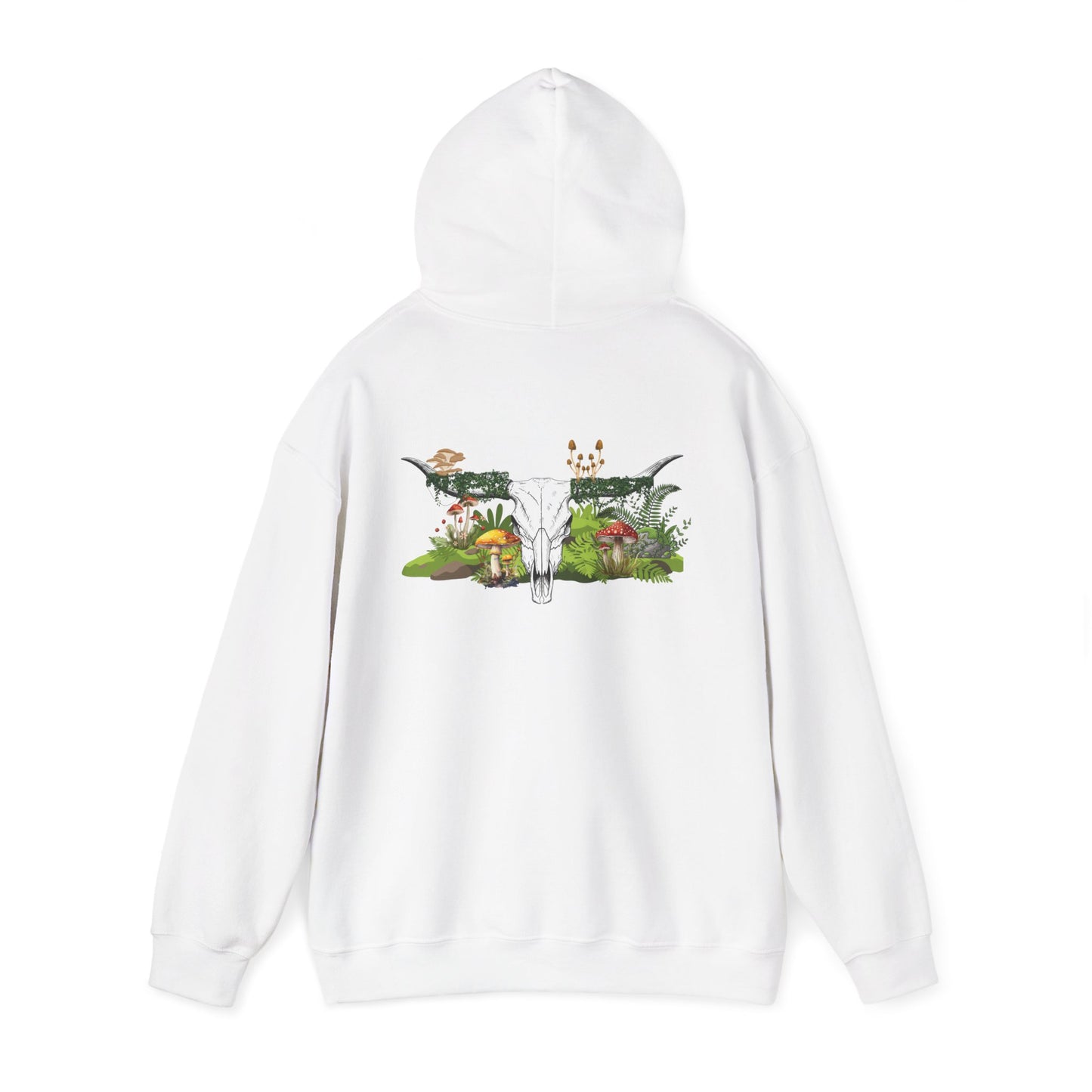 Longhorn Skull With Mushrooms Hooded Sweatshirt