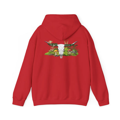 Longhorn Skull With Mushrooms Hooded Sweatshirt
