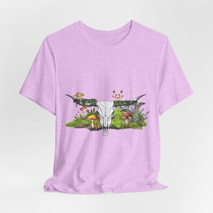 Longhorn Skull Mushroom Western Psychedelic Tee