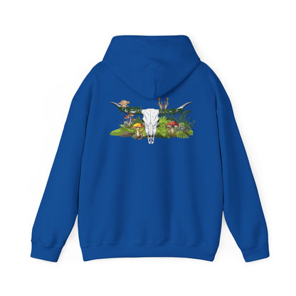 Longhorn Skull With Mushrooms Hooded Sweatshirt
