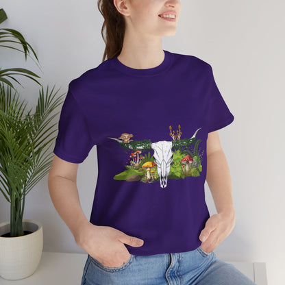 Longhorn Skull Mushroom Western Psychedelic Tee