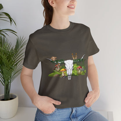 Longhorn Skull Mushroom Western Psychedelic Tee