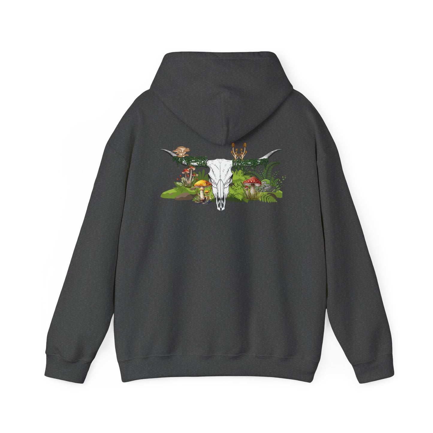 Longhorn Skull With Mushrooms Hooded Sweatshirt