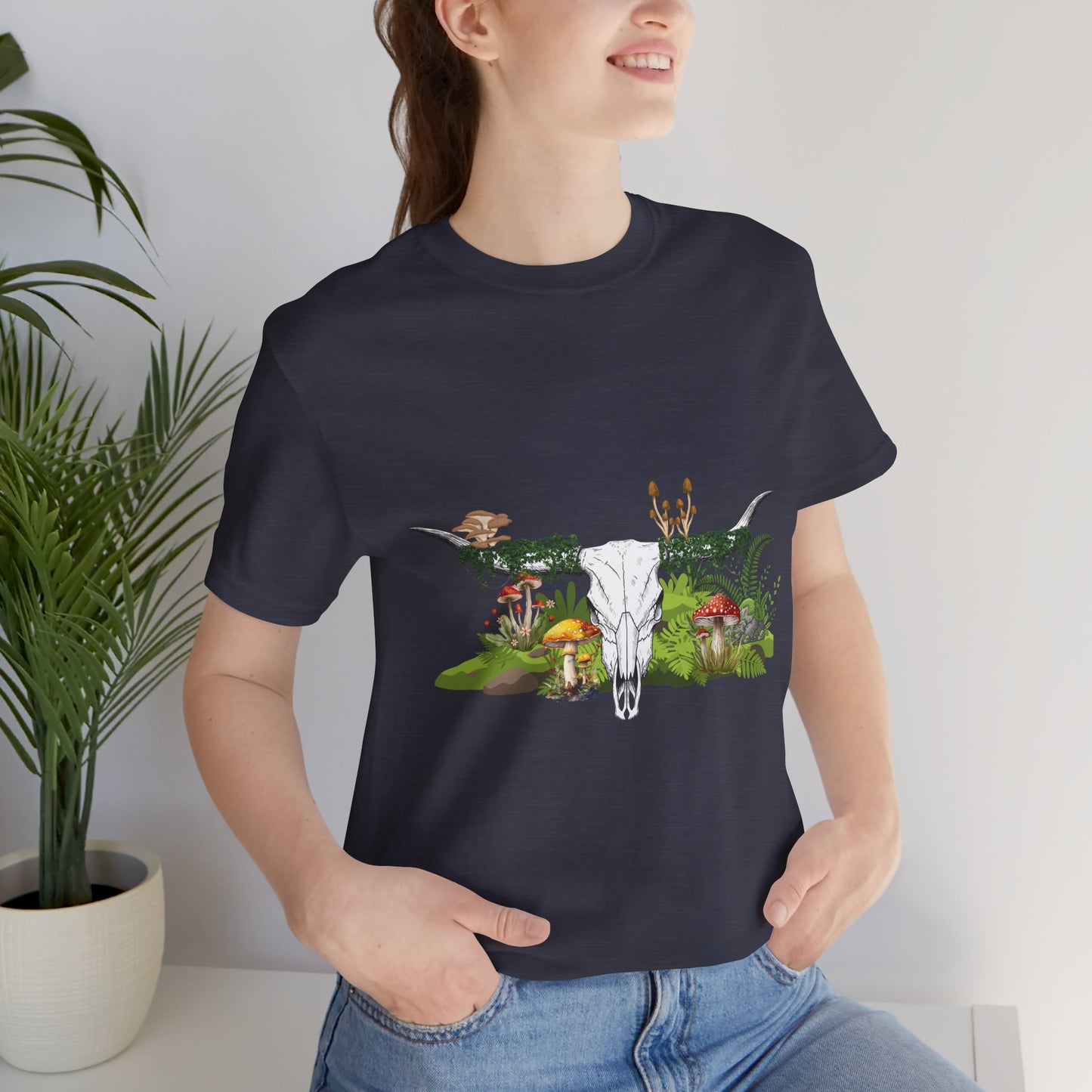 Longhorn Skull Mushroom Western Psychedelic Tee
