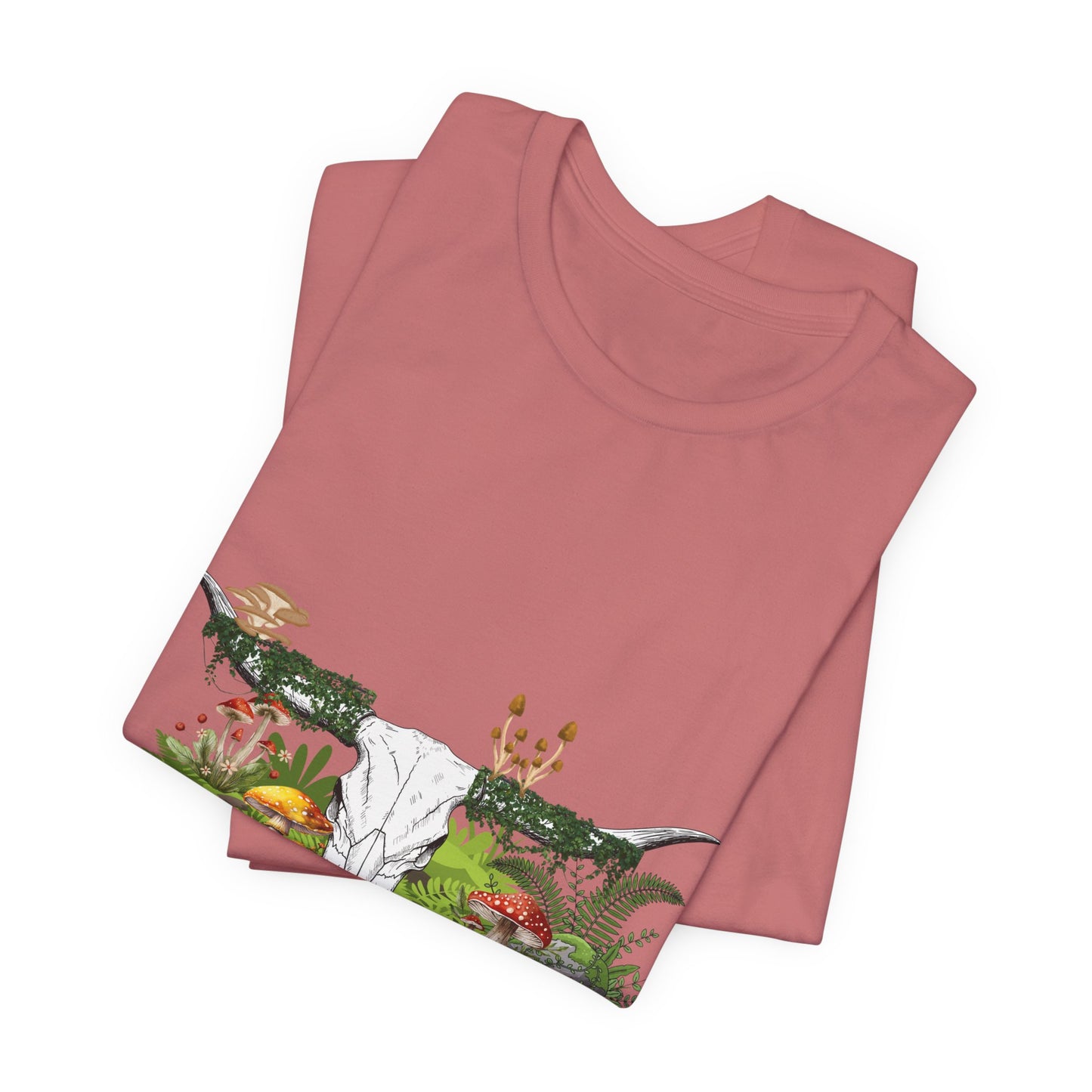 Longhorn Skull Mushroom Western Psychedelic Tee