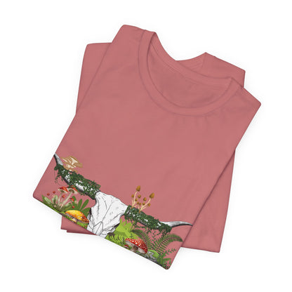 Longhorn Skull Mushroom Western Psychedelic Tee