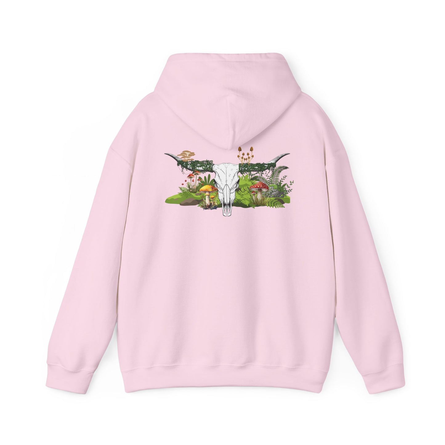 Longhorn Skull With Mushrooms Hooded Sweatshirt