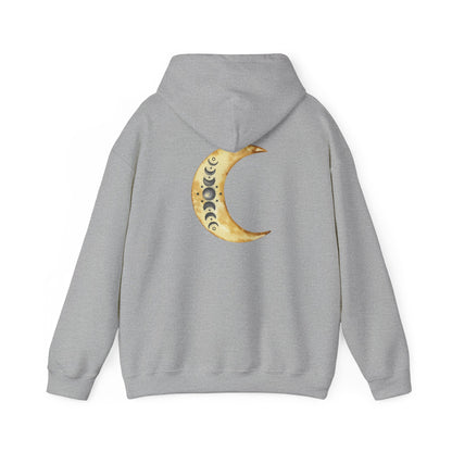 Moon Phases Spiritual Graphic Hooded Sweatshirt
