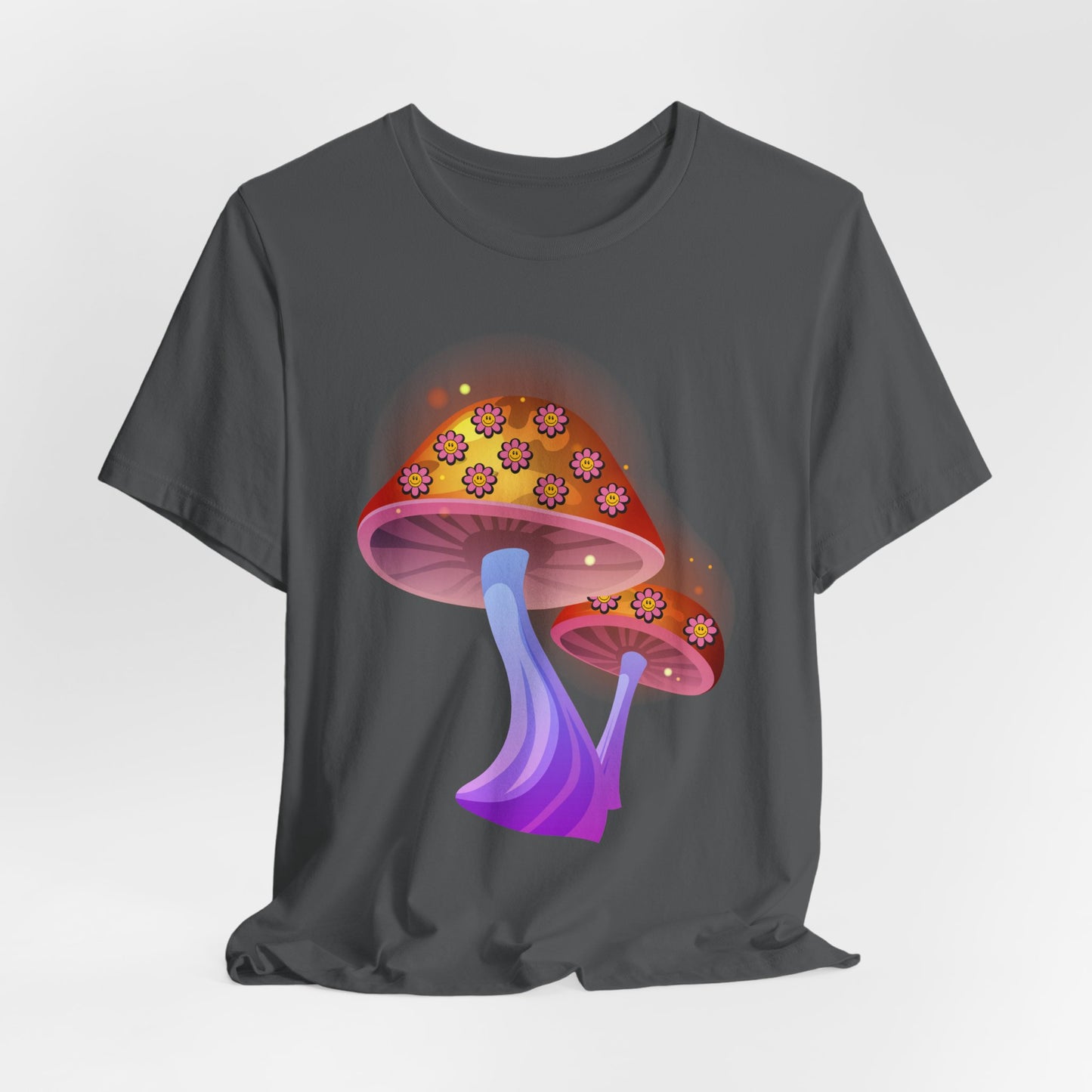 Smiley Mushroom Psychedelic Graphic Tee