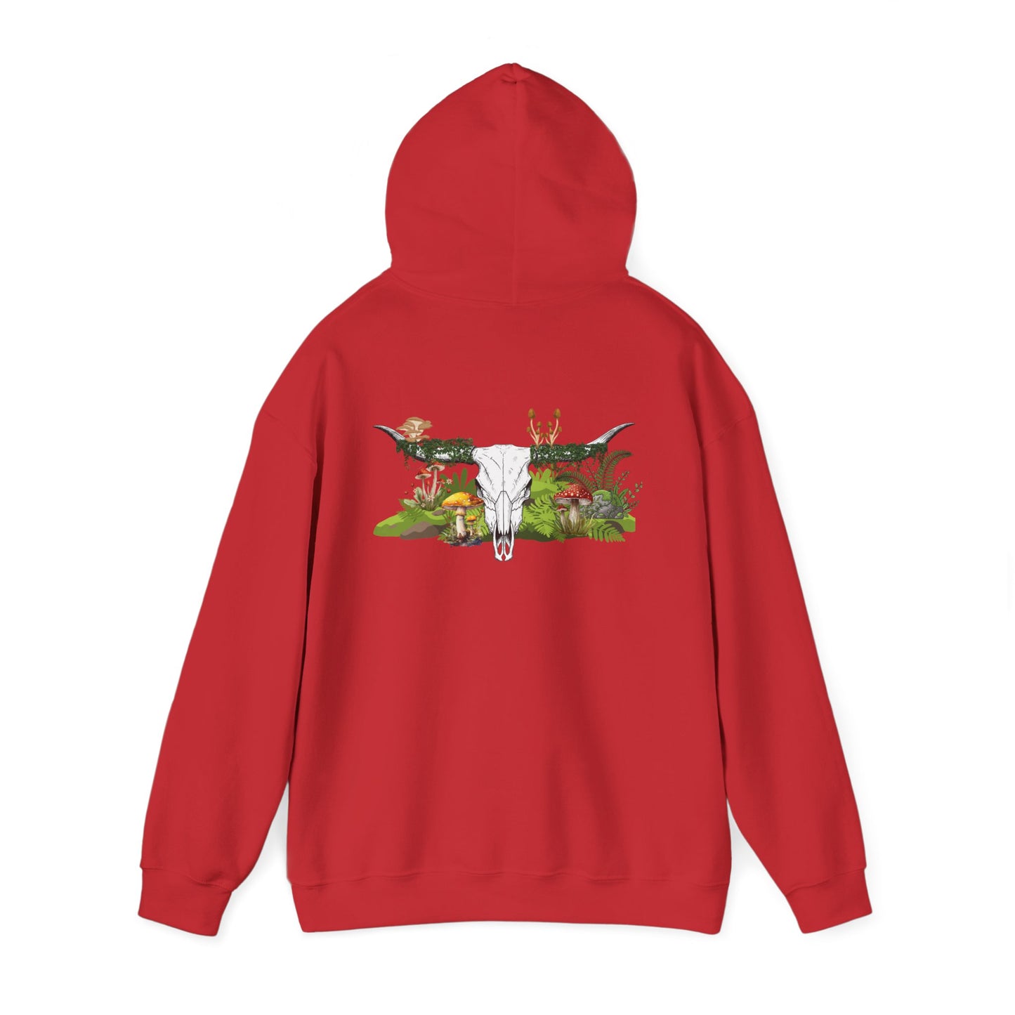 Longhorn Skull With Mushrooms Hooded Sweatshirt