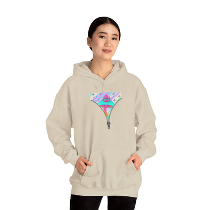 Surreal Zipper Mushroom Psychedelic Hooded Sweatshirt