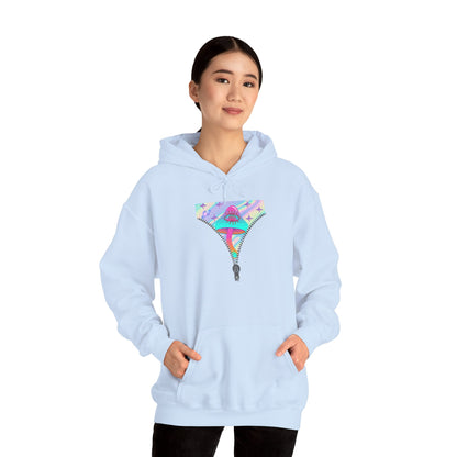 Surreal Zipper Mushroom Psychedelic Hooded Sweatshirt