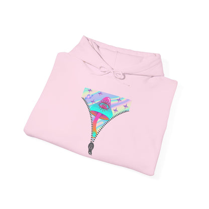 Surreal Zipper Mushroom Psychedelic Hooded Sweatshirt