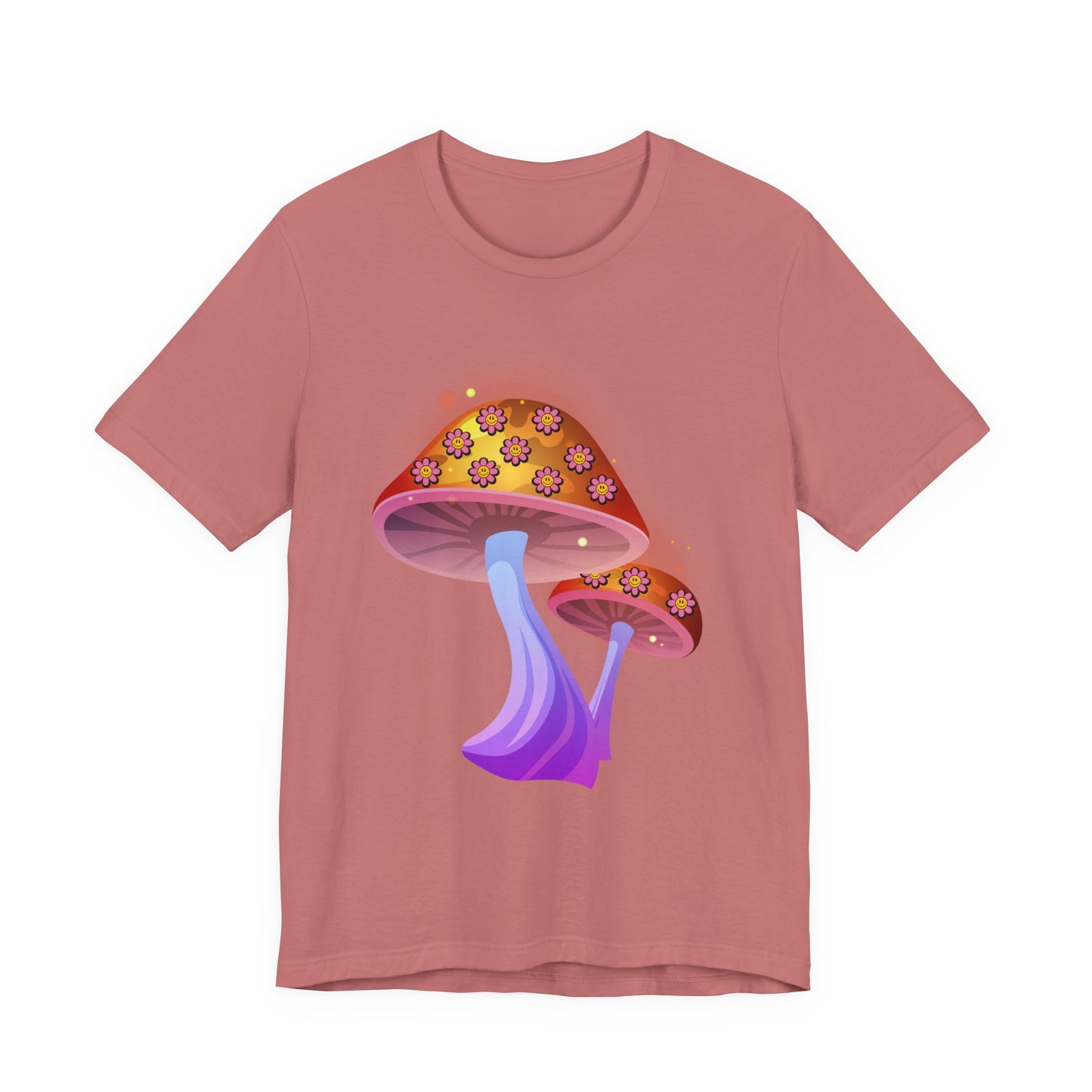 Smiley Mushroom Psychedelic Graphic Tee