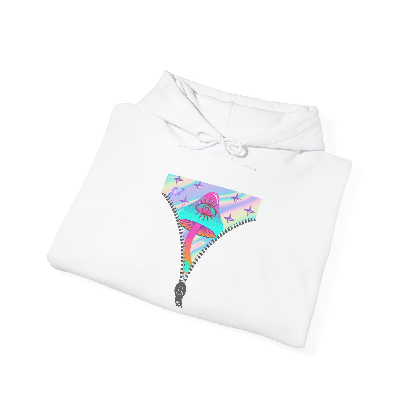 Surreal Zipper Mushroom Psychedelic Hooded Sweatshirt