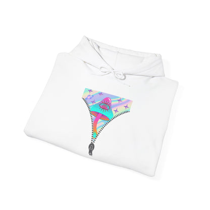 Surreal Zipper Mushroom Psychedelic Hooded Sweatshirt