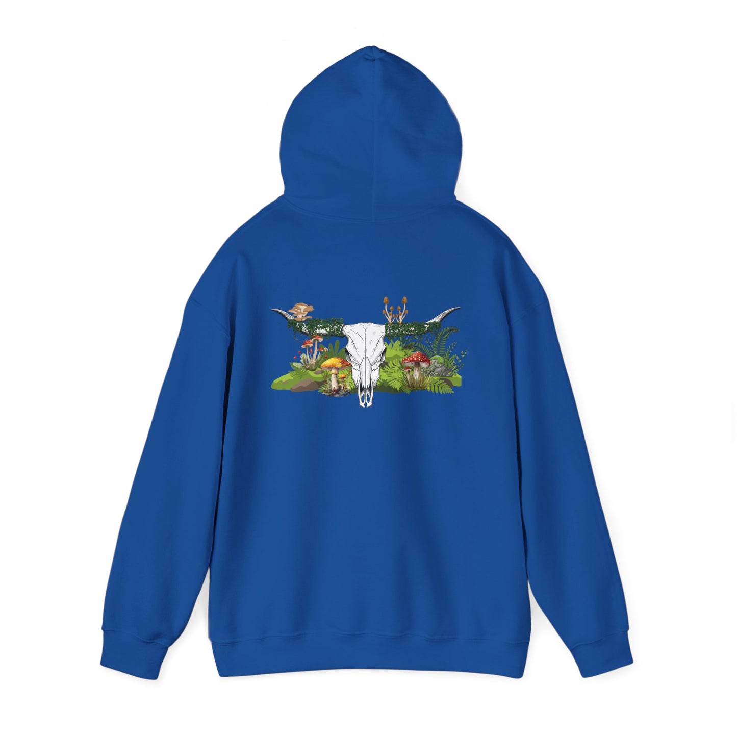 Longhorn Skull With Mushrooms Hooded Sweatshirt