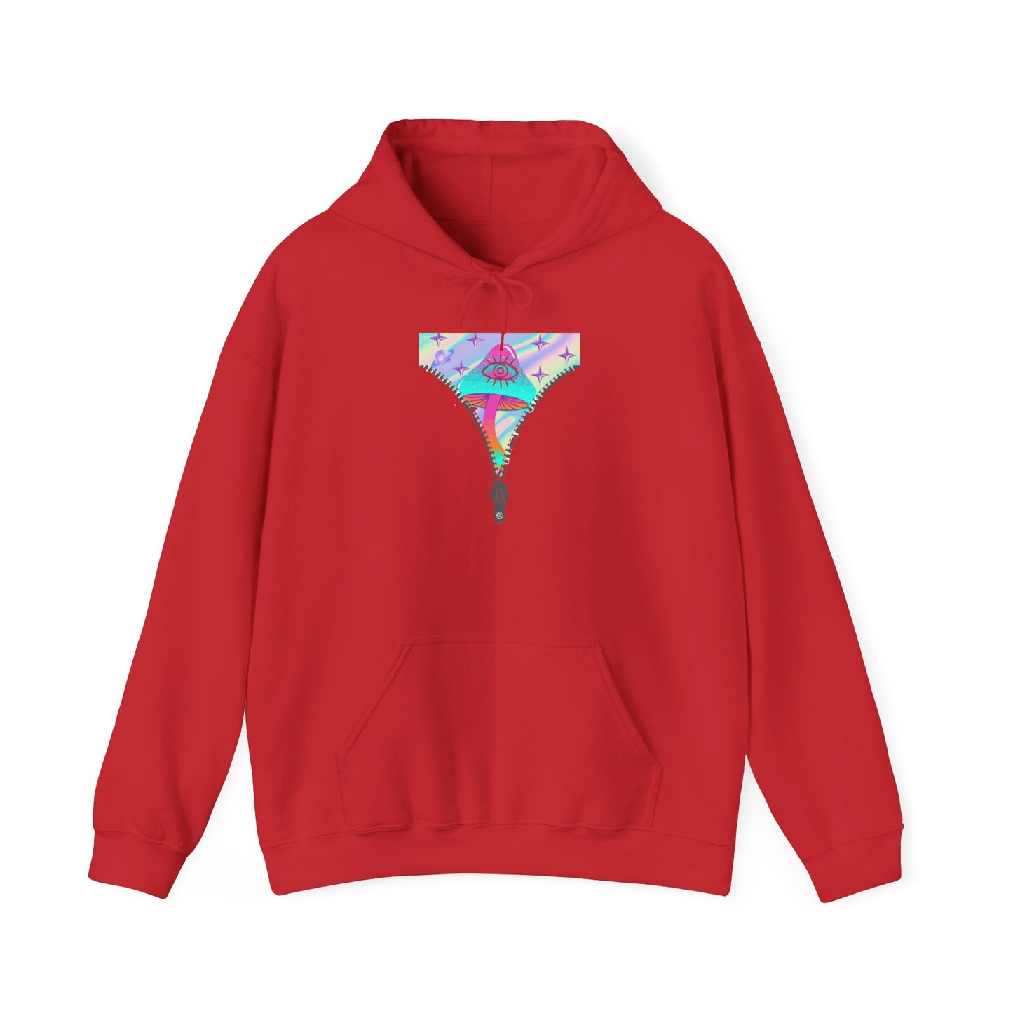 Surreal Zipper Mushroom Psychedelic Hooded Sweatshirt