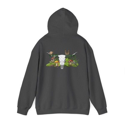 Longhorn Skull With Mushrooms Hooded Sweatshirt