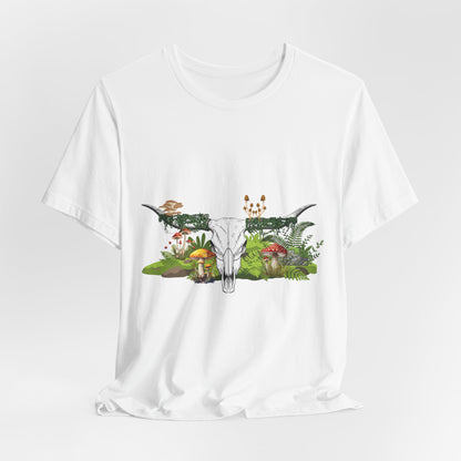 Longhorn Skull Mushroom Western Psychedelic Tee
