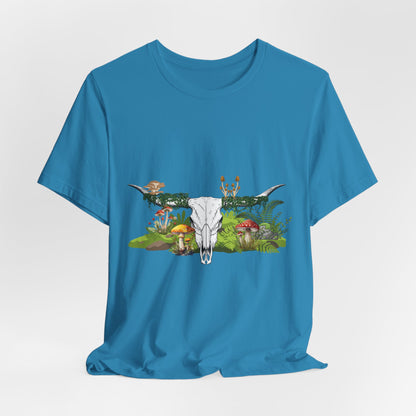 Longhorn Skull Mushroom Western Psychedelic Tee