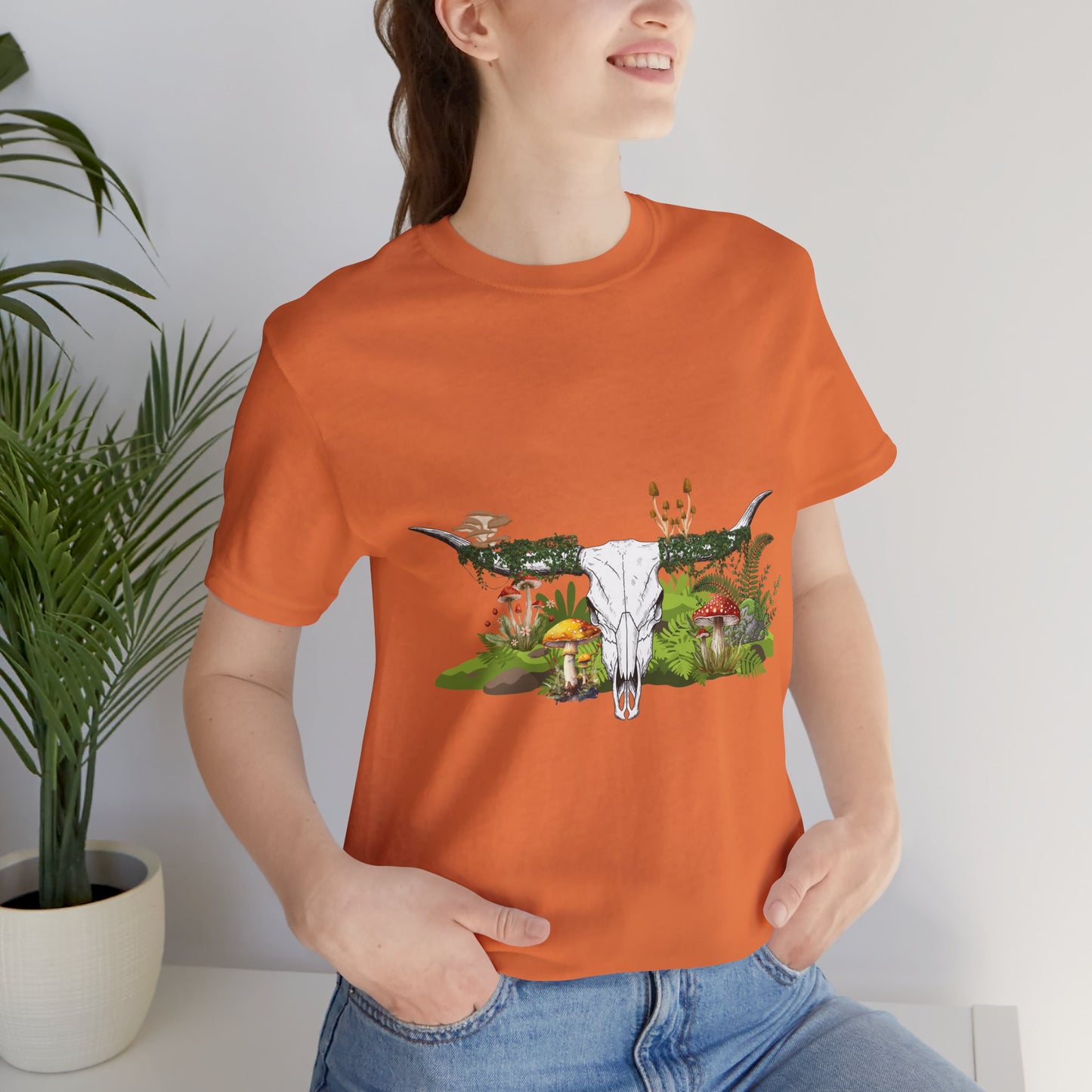 Longhorn Skull Mushroom Western Psychedelic Tee