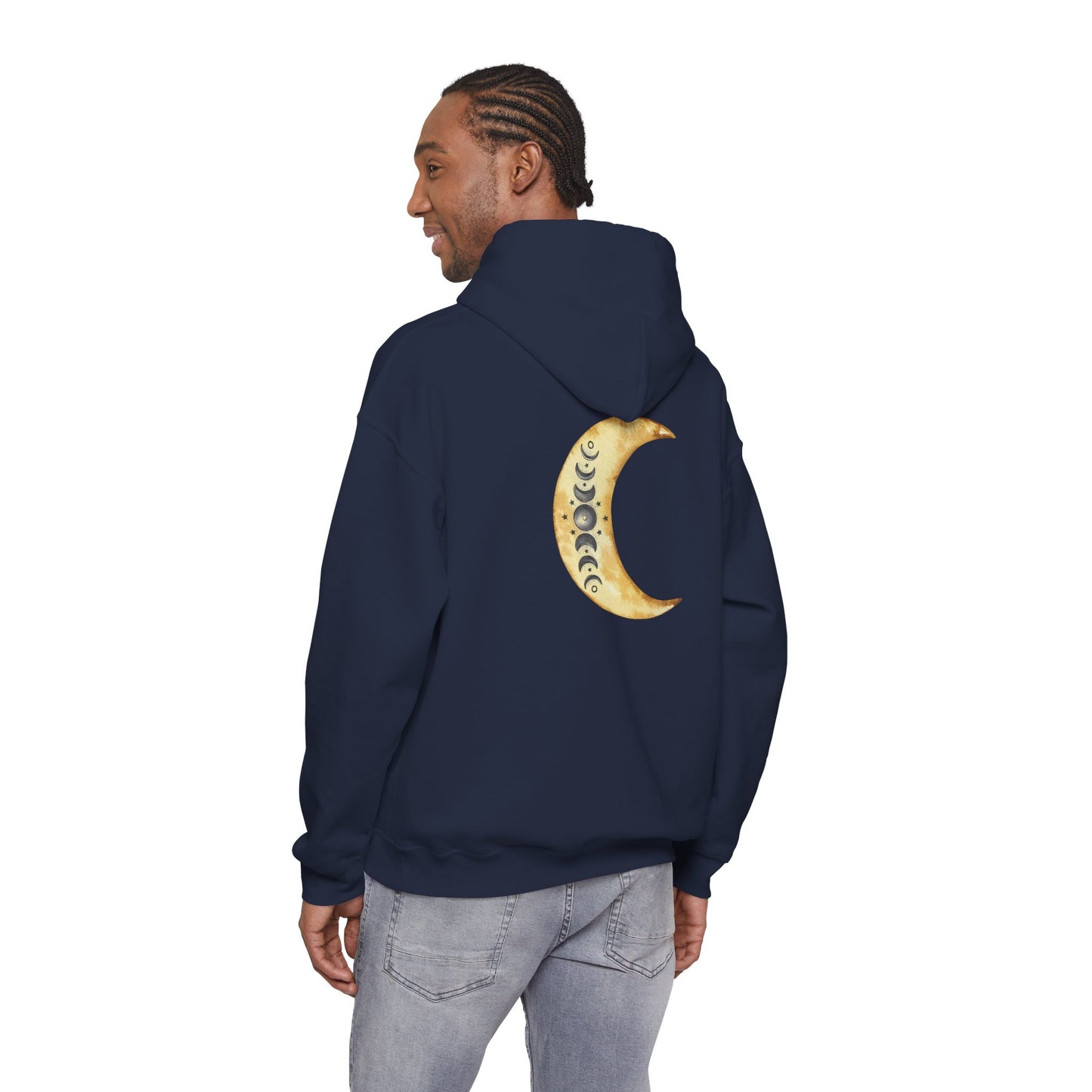 Moon Phases Spiritual Graphic Hooded Sweatshirt