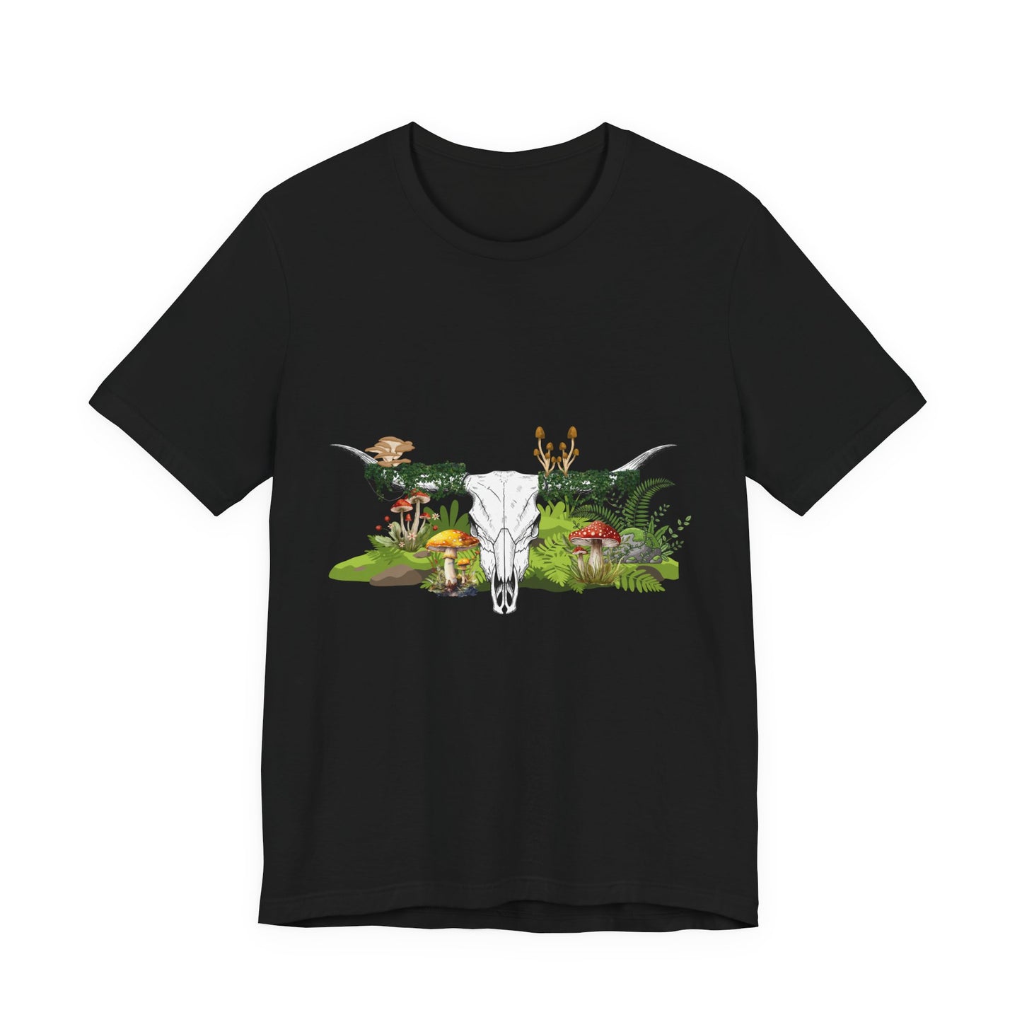 Longhorn Skull Mushroom Western Psychedelic Tee