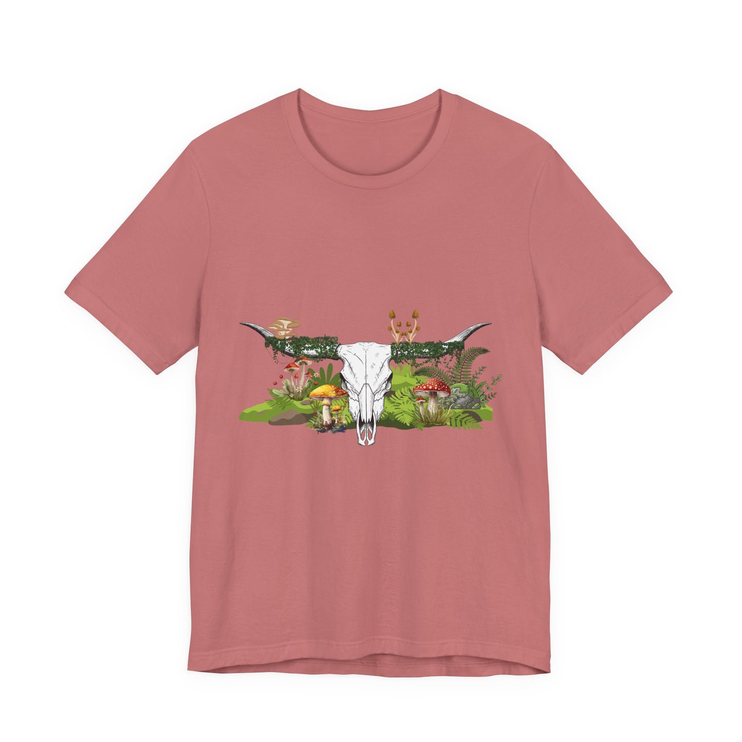 Longhorn Skull Mushroom Western Psychedelic Tee