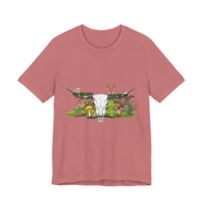Longhorn Skull Mushroom Western Psychedelic Tee