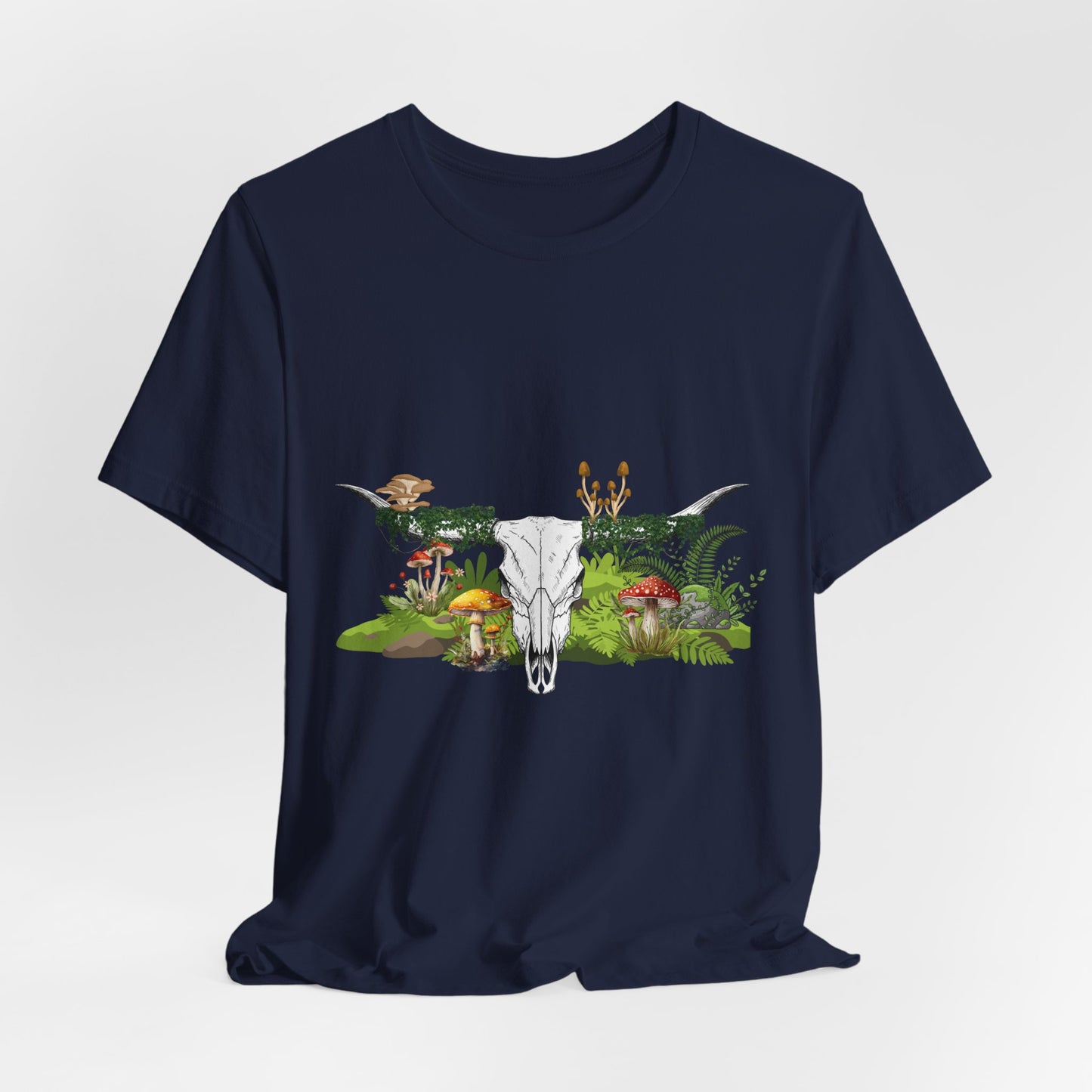 Longhorn Skull Mushroom Western Psychedelic Tee