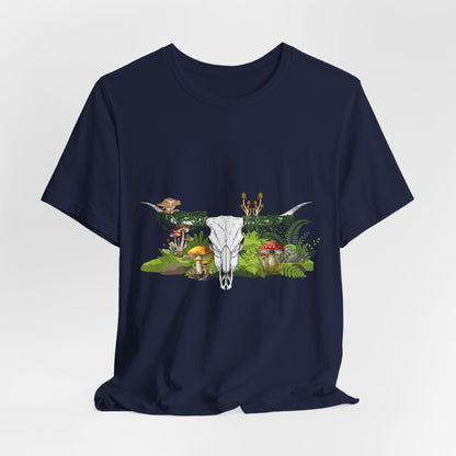 Longhorn Skull Mushroom Western Psychedelic Tee