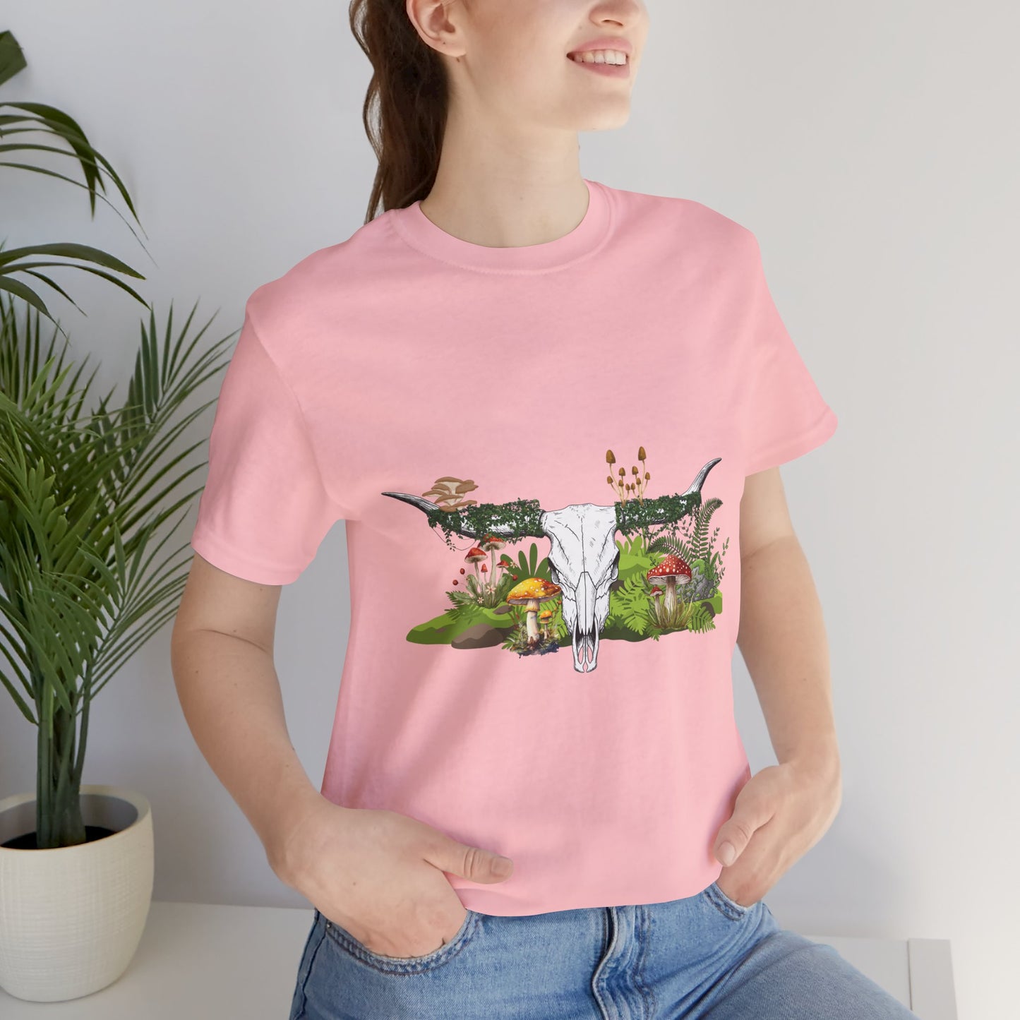 Longhorn Skull Mushroom Western Psychedelic Tee