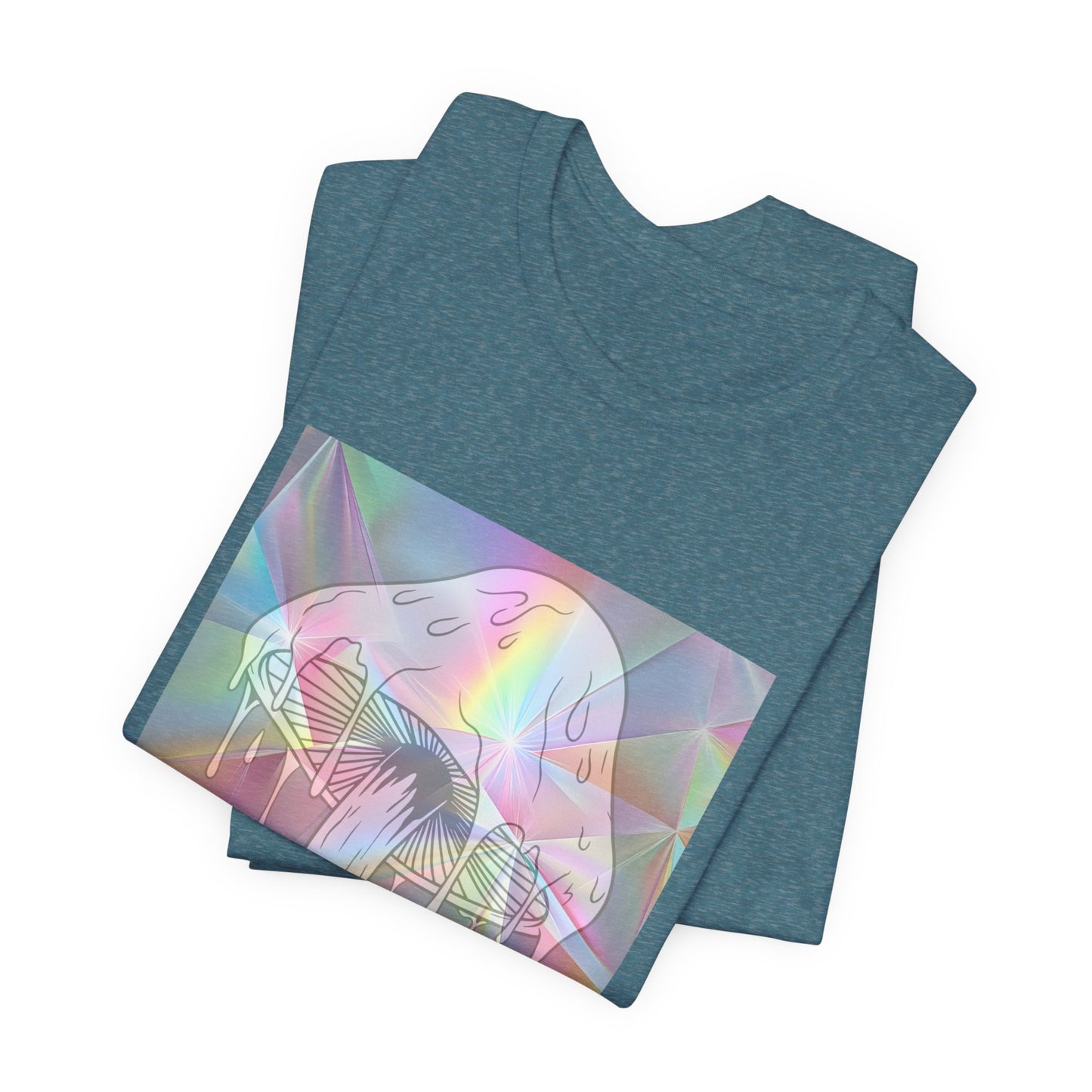 Reflective Mushroom Psychedelic Art Tee
