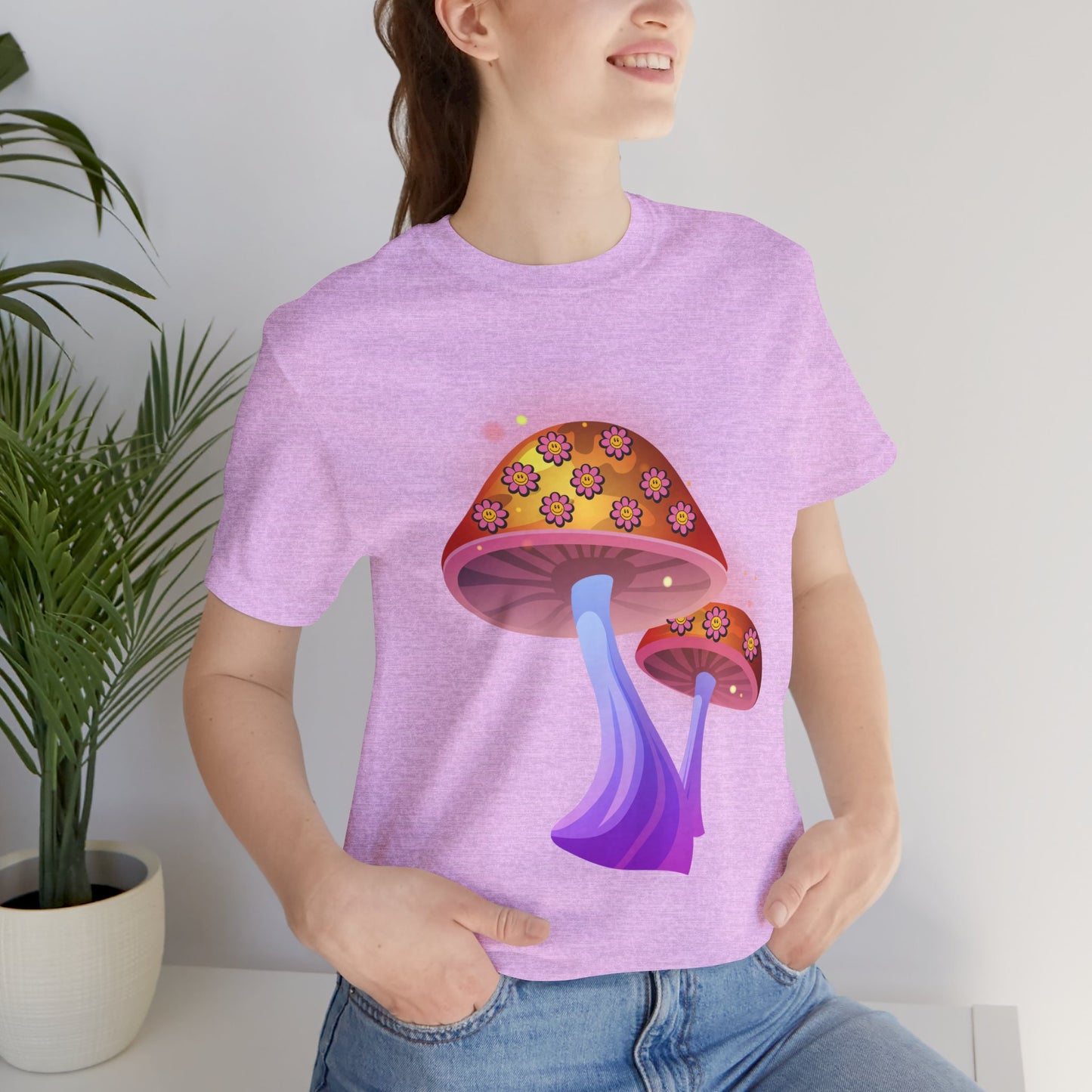 Smiley Mushroom Psychedelic Graphic Tee