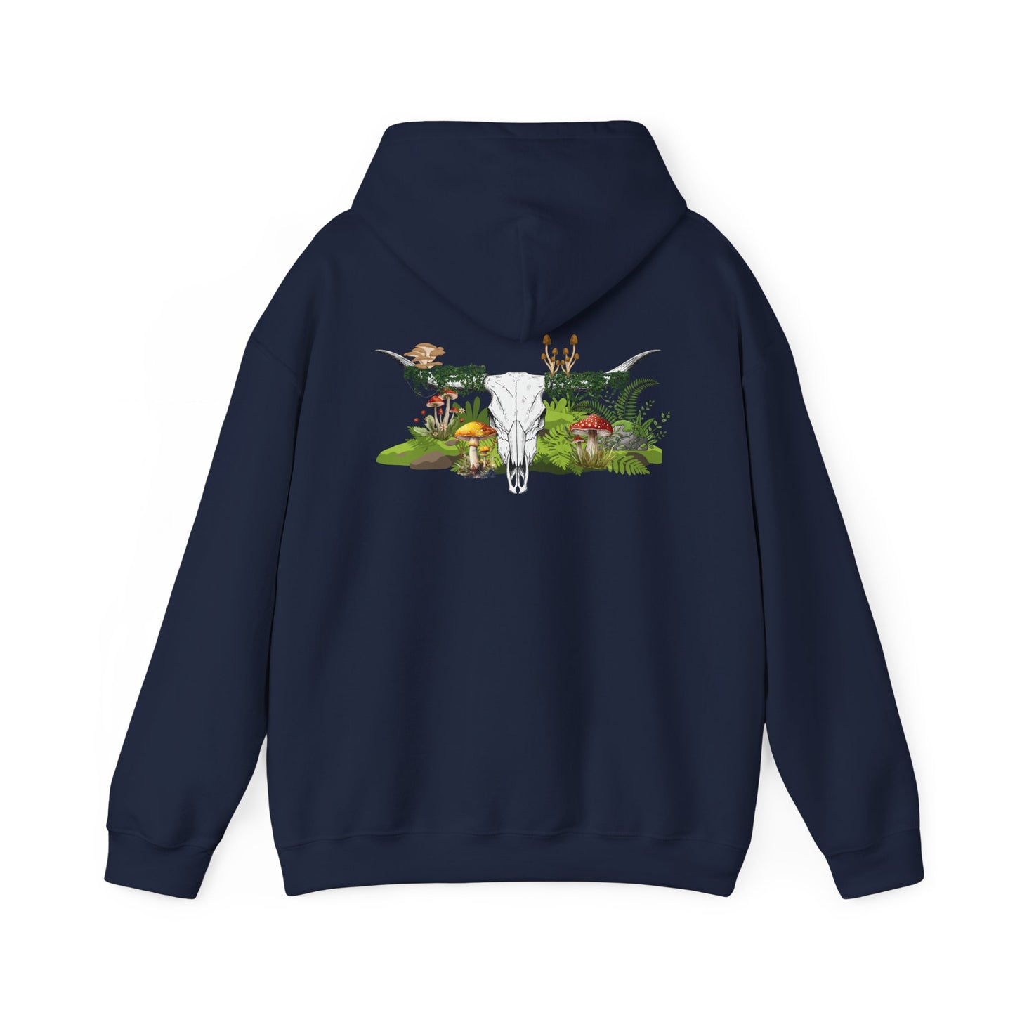 Longhorn Skull With Mushrooms Hooded Sweatshirt